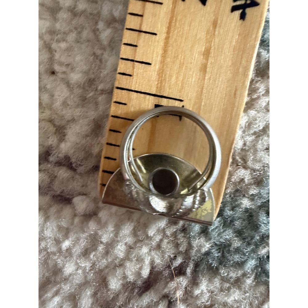 Vintage Avon Silver Tone Textured Love Knot Cocktail Ring OS Statement Bow - Picture 6 of 6